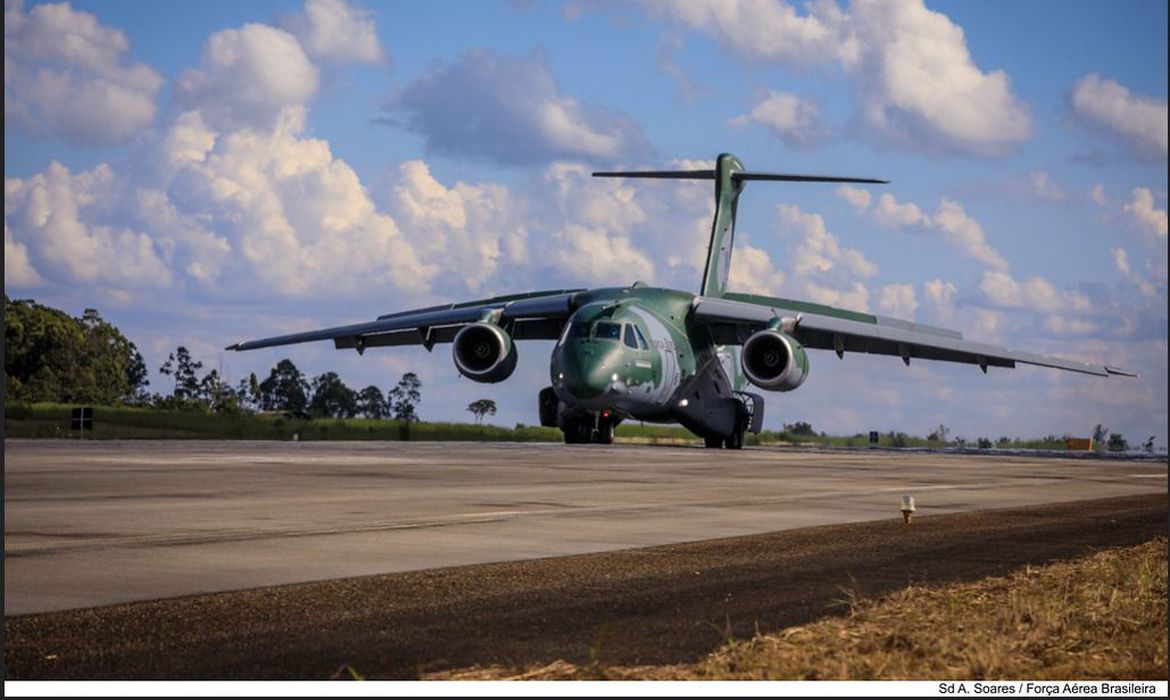 Força Aérea brasileira possui 5 aeronaves do modelo KC-390. (Foto: Divulgação Força Aérea.)