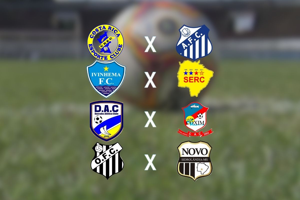 Confrontos das quartas de final do Campeonato Sul-Mato-Grossense 2023 (Foto: Arte/Primeira Página)