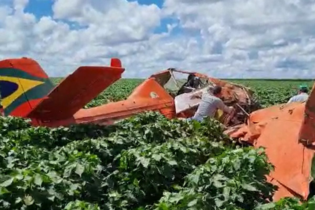 Avião Agrícola Cai Em Fazenda De MT E Piloto Sobrevive