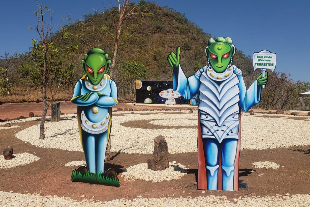 Discoporto construído para eventual pouso de OVNIs, no Parque da Serra Azul. (Foto: Prefeitura de Barra do Garças)