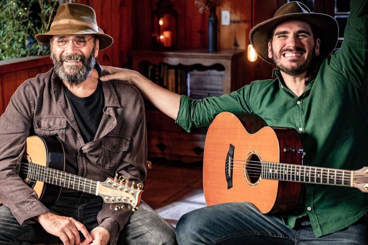 Trindade em 'Pantanal', Gabriel Sater celebra parceria com o pai