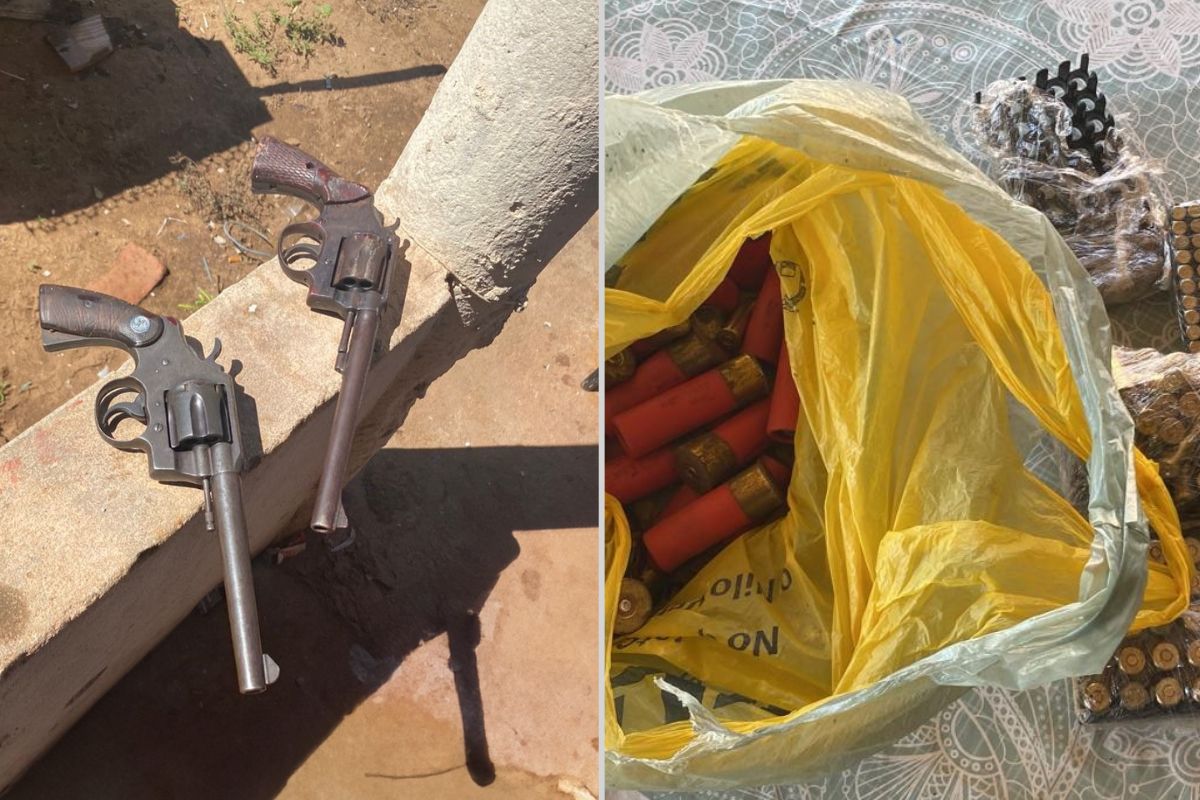 Armas e munições foram apreendidas após a tentativa de roubo em Barra do Garças. (Foto: PM-MT)