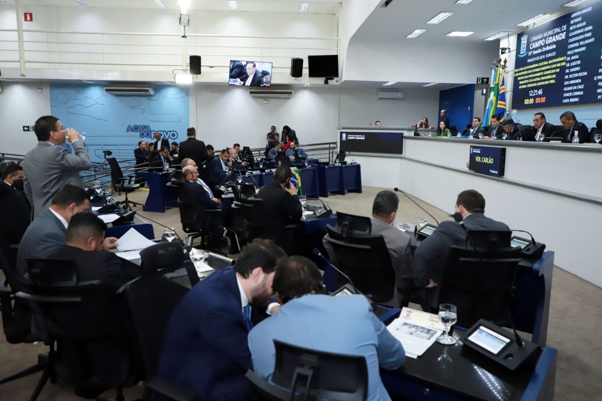 Vereadores durante sessão da Câmara Municipal de Campo Grande no dia 2 de abril de 2024 (Foto: Izaias Medeiros/CMCG)