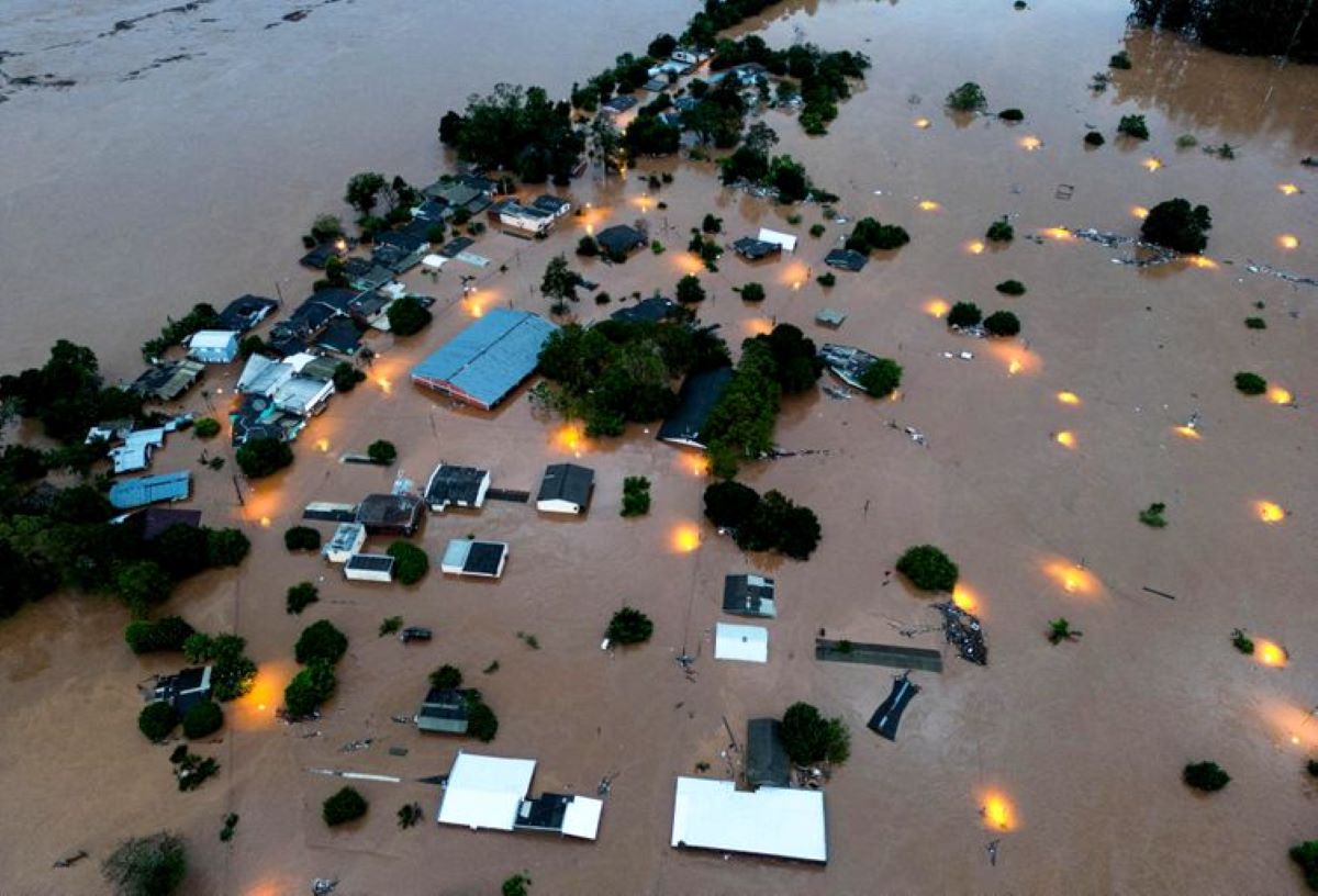 Cidade alagada no Rio Grande do Sul