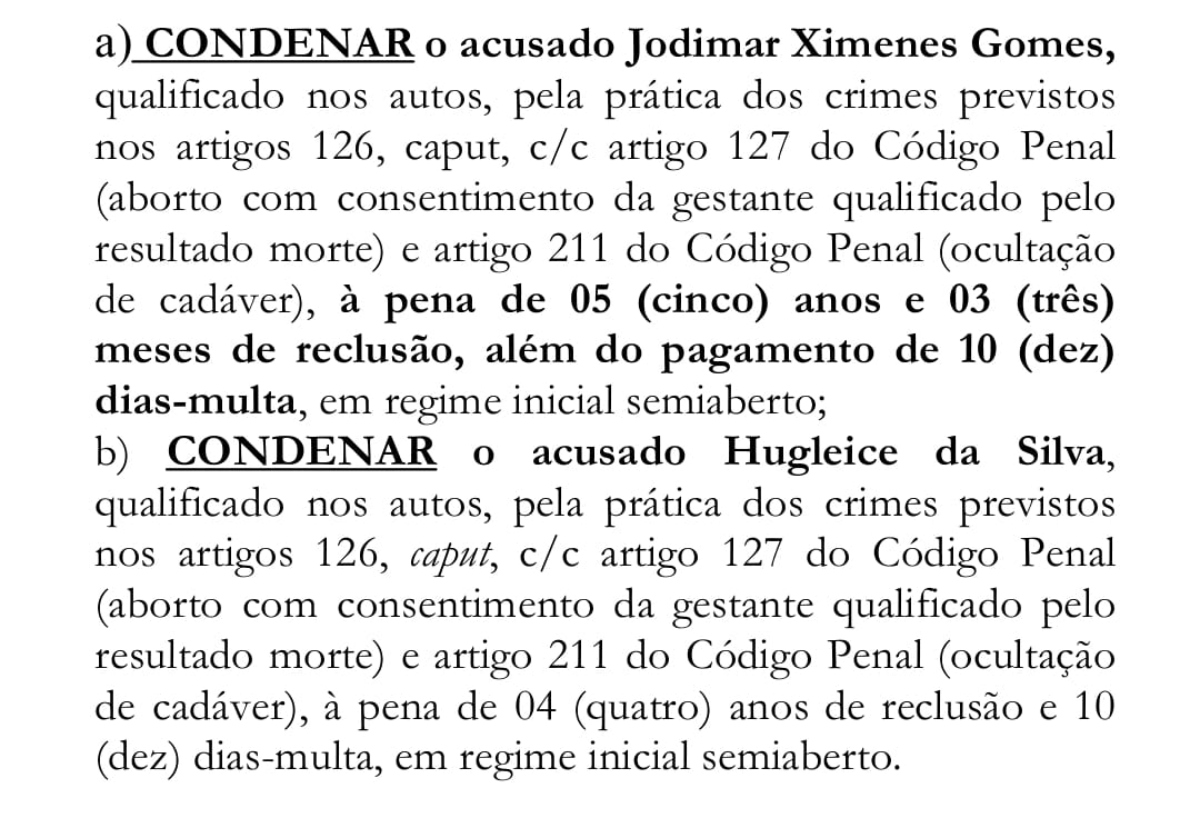 Condenação Hugleice e Jodimar