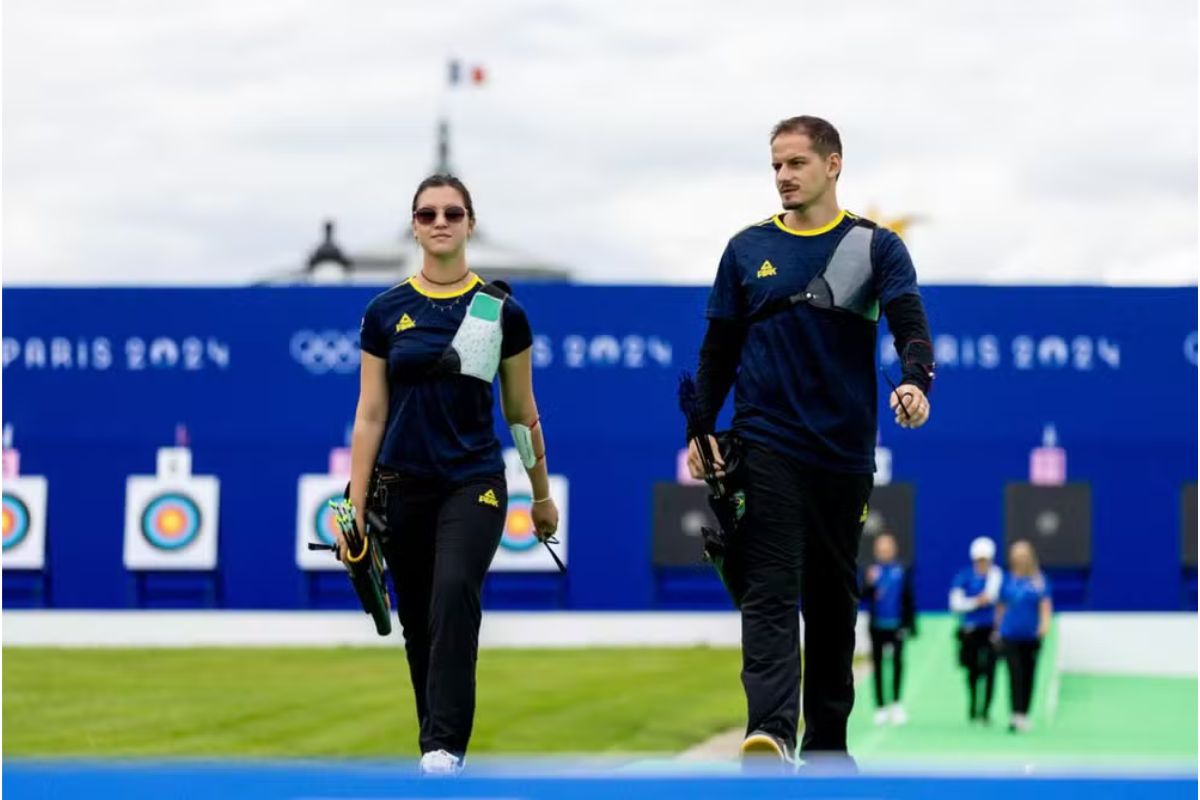 Ana Luiza e Marcus D'Almeida, do Time Brasil nas Olimpíadas 2024 (Foto: Miriam Jeske/COB)