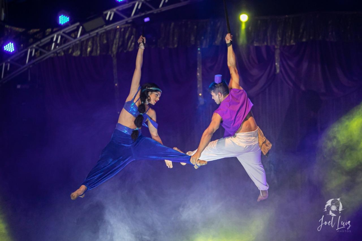 Apresentação de Aladin e Princiesa Jarmine no Le Cirque. (Foto: Divulgação)