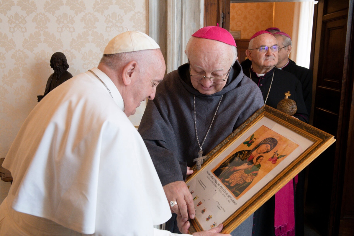 Dom Mariano e Para Francisco (Foto: Arquidiocese de Campo Grande)