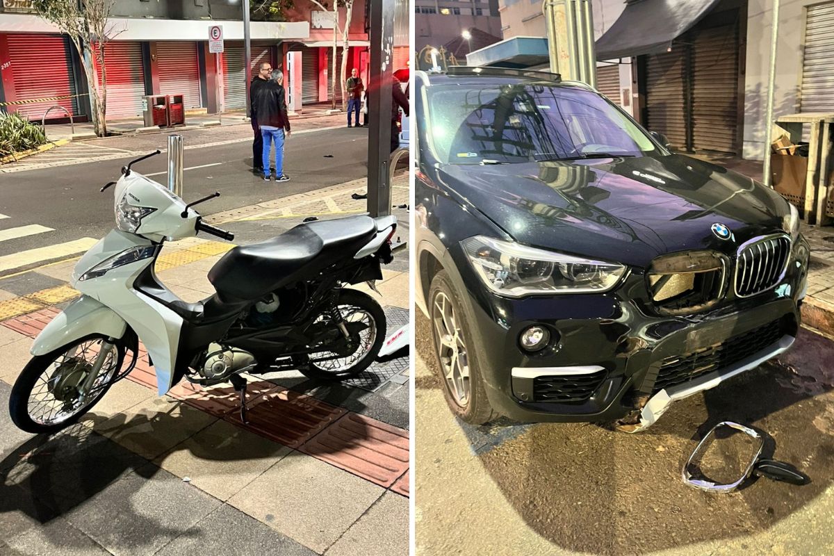 Acidente entre moto e BMW matou Letícia Machado Gonçalves no Centro de Campo Grande neste domingo, 25 de agosto de 2024 (Foto: Redes sociais)