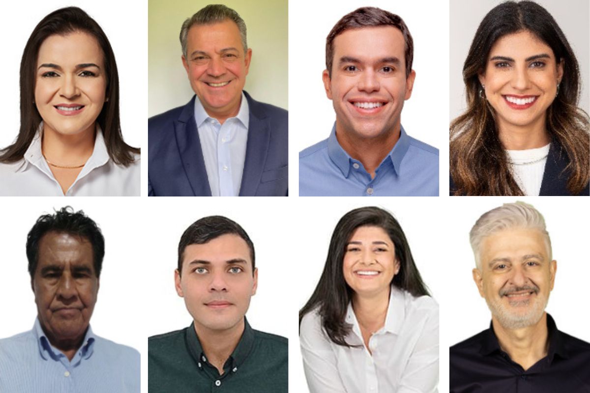 Candidatos à prefeitura de Campo Grande nas Eleições 2024 registrados na Justiça Eleitoral: Adriane Lopes (PP), Beto Figueiró (Novo), Beto Pereira (PSDB), Camila Jara (PT), Jorge Batista (PCO), Luso de Queiroz (PSOL), Rose Modesto (União Brasil) e Ubirajara Martins (DC) (Foto: Divulgacand)