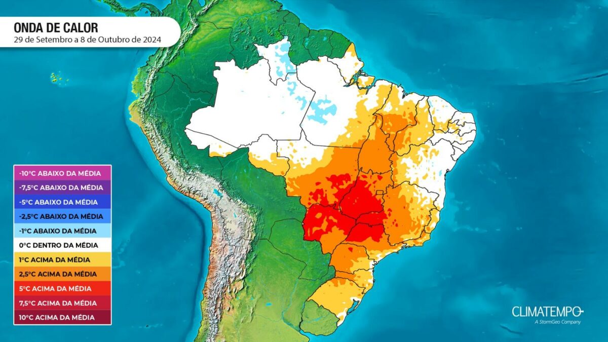 Locais que serão atingidos pela 8ª onda de calor no país. (Fonte: Climatempo)Locais que serão atingidos pela 8ª onda de calor no país. (Fonte: Climatempo)