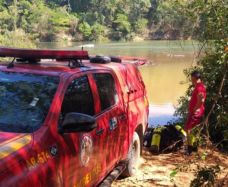 Corpo do jovem de 23 anos foi encontrado nesse sábado (31), no Rio Teles Pires. (Foto: Corpo de Bombeiros)