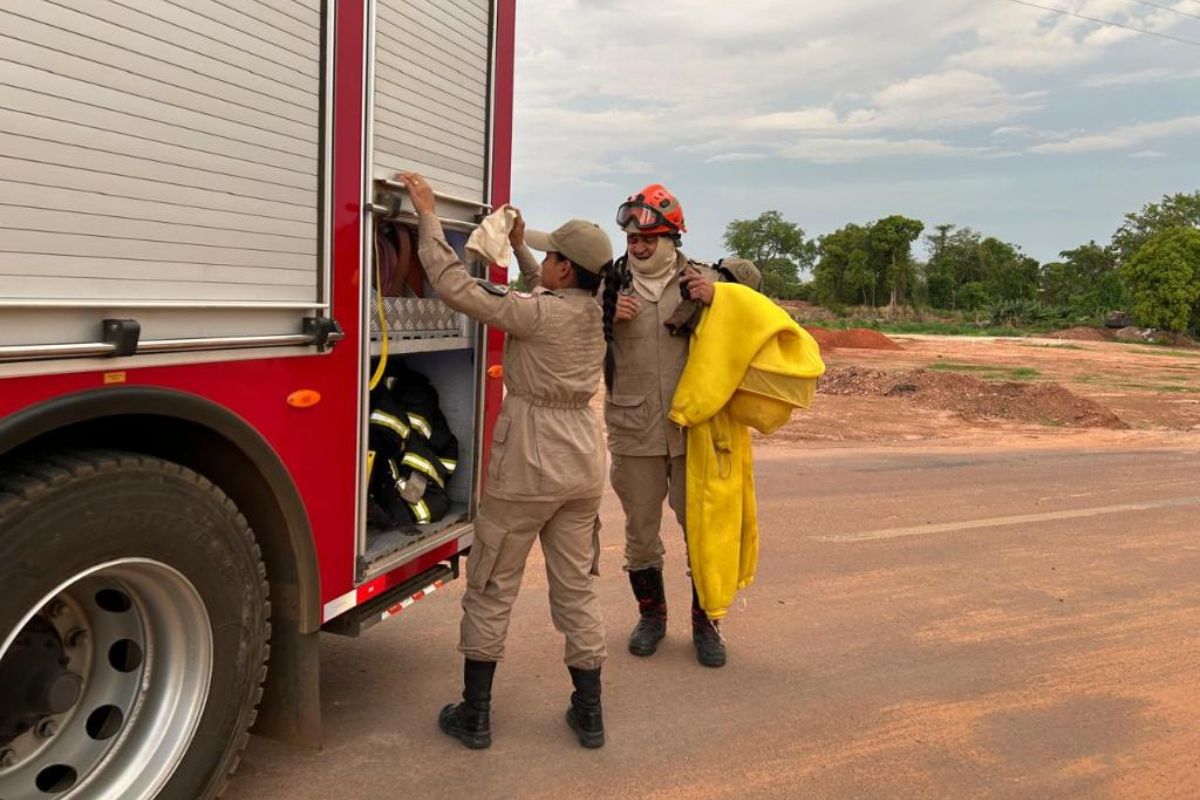 Ataque de abelhas foi no bairro União, em Sorriso. (Foto: Corpo de Bombeiros)