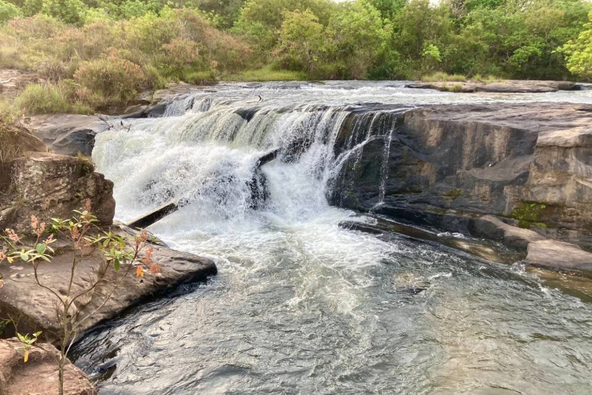 Uma das cachoeiras na Fazenda Salto do Taboco (Foto: Ranziel Oliveira/ Estrada Alternativa)