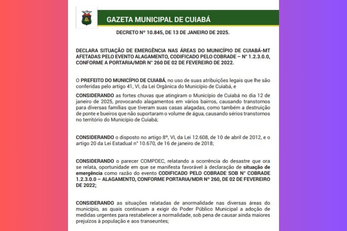 decreto situacao de emergencia