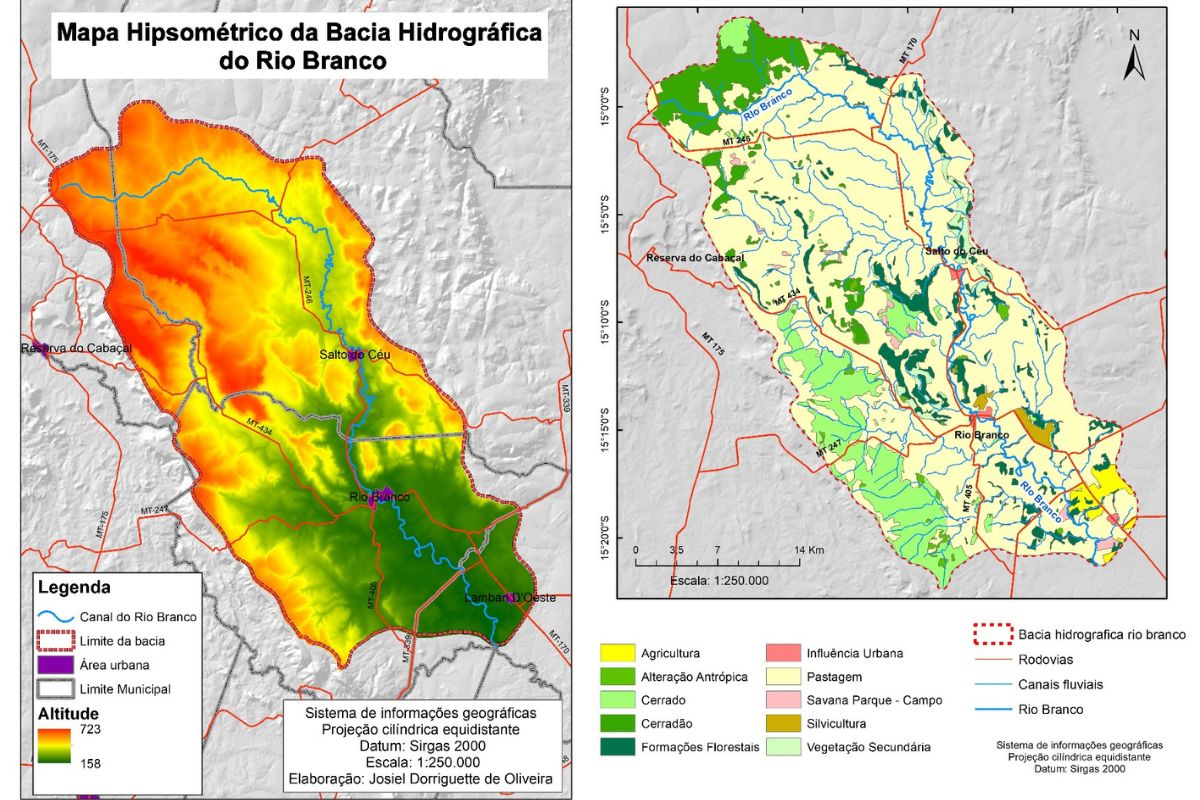 mapa hidrografico rio branco