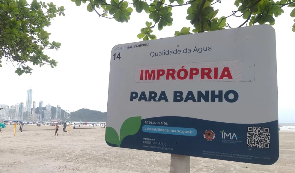 placa impropria para banho balneario camboriu