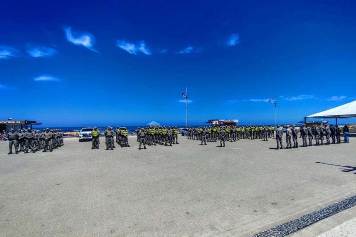 Parte do efetivo da Brigada Militar do RS (Foto: Soldado Emerson Peixoto/PM5)