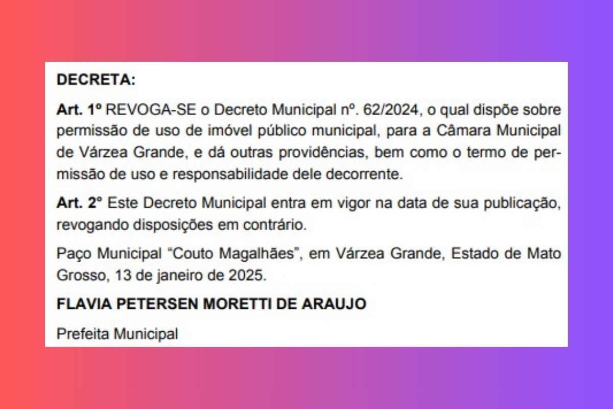 regoga decreto cessao camara